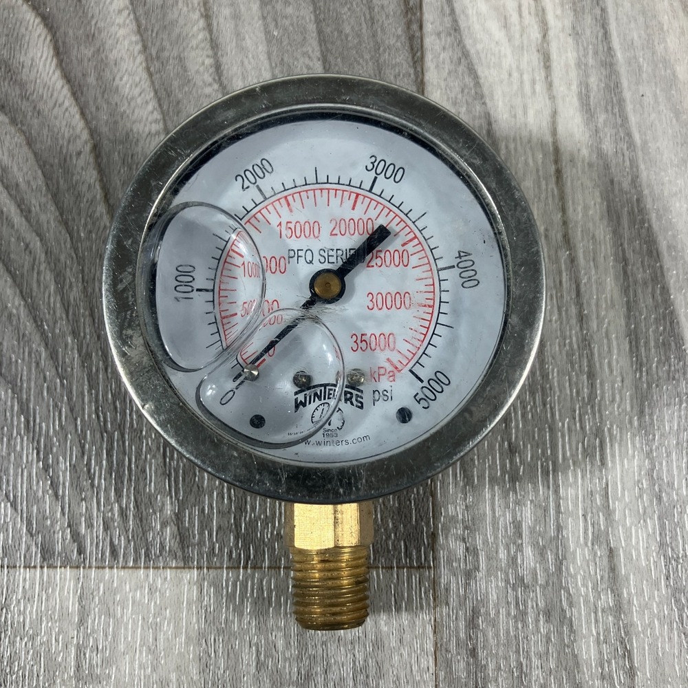 Winters PFQ Series 2.5" Liquid Filled Pressure Gauge 0-250 PSI /‎ kPa Brass